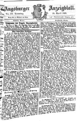 Augsburger Anzeigeblatt Sonntag 25. April 1869