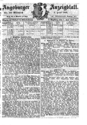 Augsburger Anzeigeblatt Mittwoch 9. Juni 1869