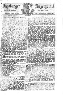 Augsburger Anzeigeblatt Sonntag 25. Juli 1869