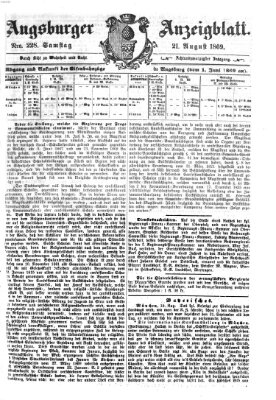 Augsburger Anzeigeblatt Samstag 21. August 1869