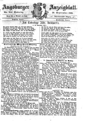 Augsburger Anzeigeblatt Sonntag 26. September 1869