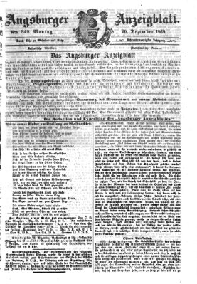 Augsburger Anzeigeblatt Montag 20. Dezember 1869