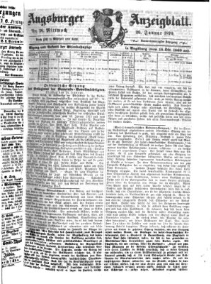 Augsburger Anzeigeblatt Mittwoch 26. Januar 1870