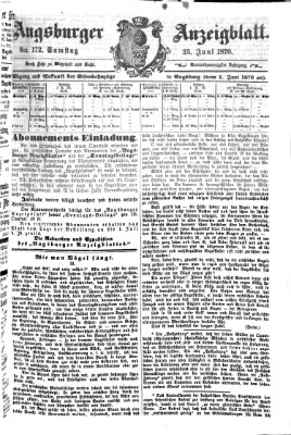 Augsburger Anzeigeblatt Samstag 25. Juni 1870
