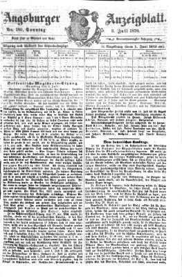 Augsburger Anzeigeblatt Sonntag 3. Juli 1870