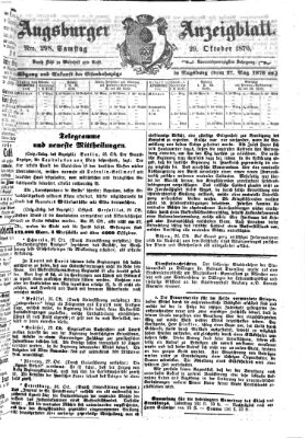 Augsburger Anzeigeblatt Samstag 29. Oktober 1870