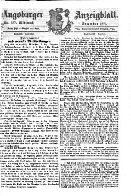 Augsburger Anzeigeblatt Mittwoch 7. Dezember 1870