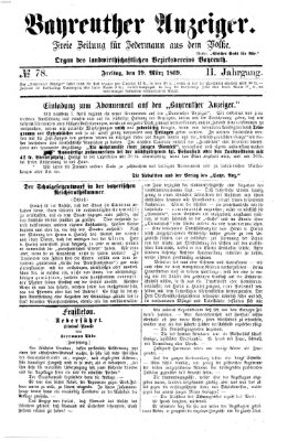 Bayreuther Anzeiger Freitag 19. März 1869