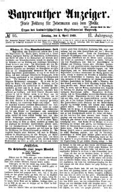 Bayreuther Anzeiger Sonntag 4. April 1869