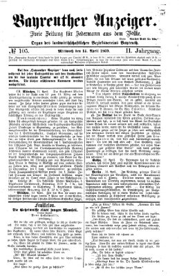 Bayreuther Anzeiger Mittwoch 14. April 1869