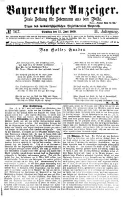 Bayreuther Anzeiger Dienstag 15. Juni 1869