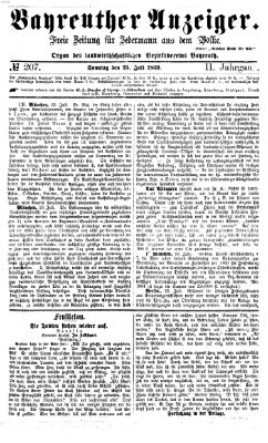 Bayreuther Anzeiger Sonntag 25. Juli 1869