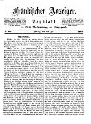 Fränkischer Anzeiger Freitag 23. Juli 1869