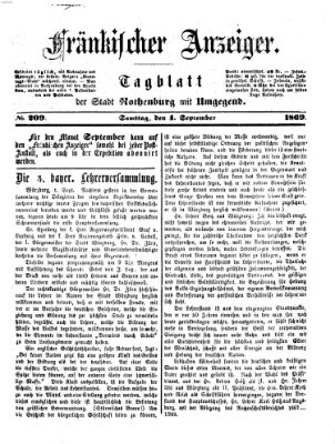 Fränkischer Anzeiger Samstag 4. September 1869