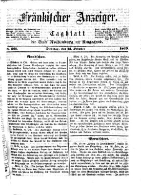 Fränkischer Anzeiger Dienstag 12. Oktober 1869