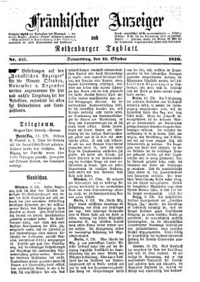 Fränkischer Anzeiger Donnerstag 13. Oktober 1870