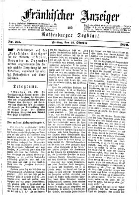 Fränkischer Anzeiger Freitag 21. Oktober 1870