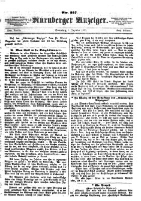 Nürnberger Anzeiger Sonntag 2. Dezember 1860