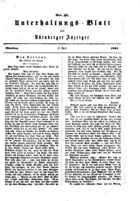 Nürnberger Anzeiger Montag 15. April 1861