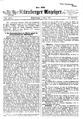 Nürnberger Anzeiger Donnerstag 3. Oktober 1861