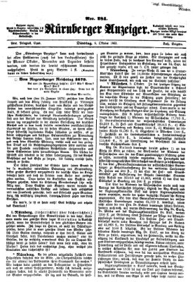 Nürnberger Anzeiger Dienstag 8. Oktober 1861