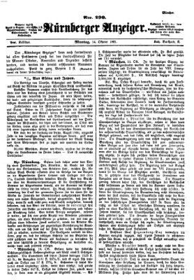 Nürnberger Anzeiger Montag 14. Oktober 1861
