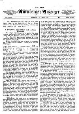 Nürnberger Anzeiger Sonntag 27. Oktober 1861