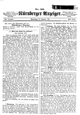 Nürnberger Anzeiger Sonntag 29. Dezember 1861