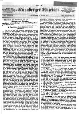 Nürnberger Anzeiger Donnerstag 9. Januar 1862