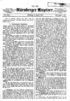 Nürnberger Anzeiger Dienstag 21. Januar 1862