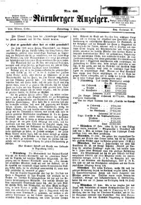 Nürnberger Anzeiger Samstag 1. März 1862
