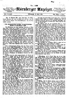 Nürnberger Anzeiger Mittwoch 30. April 1862