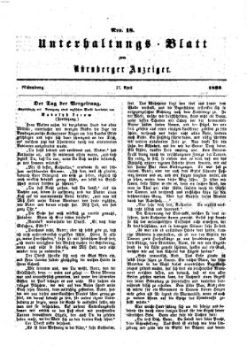 Nürnberger Anzeiger Sonntag 27. April 1862