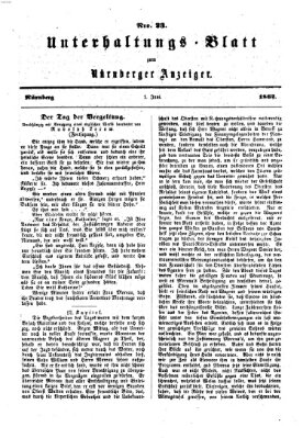 Nürnberger Anzeiger Sonntag 1. Juni 1862