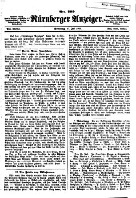 Nürnberger Anzeiger Sonntag 27. Juli 1862