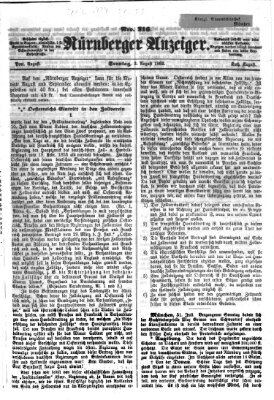 Nürnberger Anzeiger Sonntag 3. August 1862