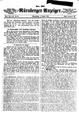 Nürnberger Anzeiger Samstag 9. August 1862