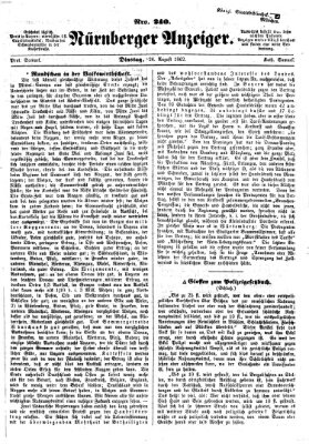 Nürnberger Anzeiger Dienstag 26. August 1862