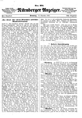 Nürnberger Anzeiger Sonntag 28. September 1862