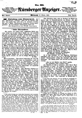 Nürnberger Anzeiger Mittwoch 15. Oktober 1862