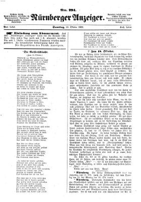 Nürnberger Anzeiger Samstag 18. Oktober 1862