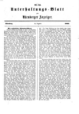 Nürnberger Anzeiger Sonntag 14. Dezember 1862