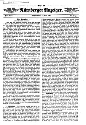 Nürnberger Anzeiger Donnerstag 12. März 1863