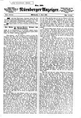 Nürnberger Anzeiger Mittwoch 15. April 1863