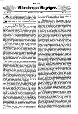 Nürnberger Anzeiger Dienstag 21. April 1863
