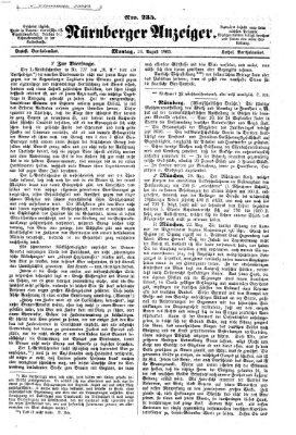 Nürnberger Anzeiger Montag 24. August 1863