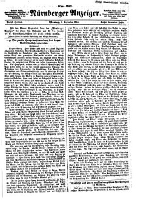 Nürnberger Anzeiger Montag 5. September 1864