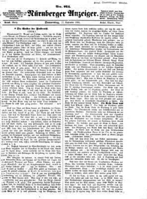 Nürnberger Anzeiger Donnerstag 22. September 1864