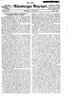 Nürnberger Anzeiger Sonntag 23. Oktober 1864