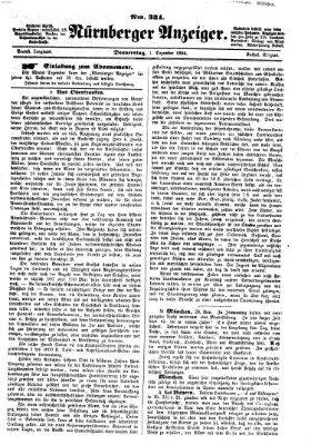 Nürnberger Anzeiger Donnerstag 1. Dezember 1864